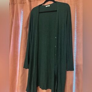 Dark Green Long Cardigan